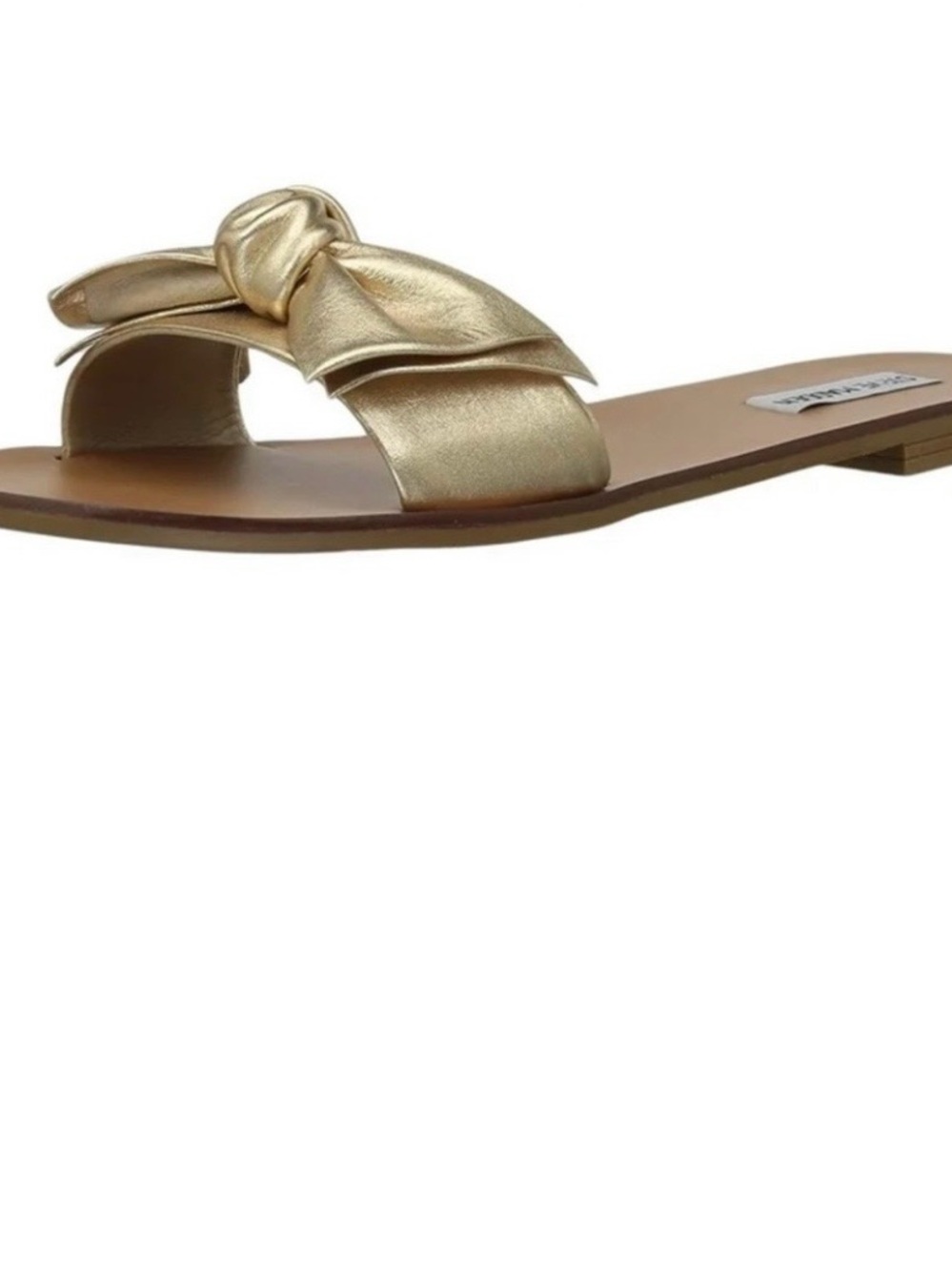 Steve Madden Metallic Gold Knot Slide Sandal